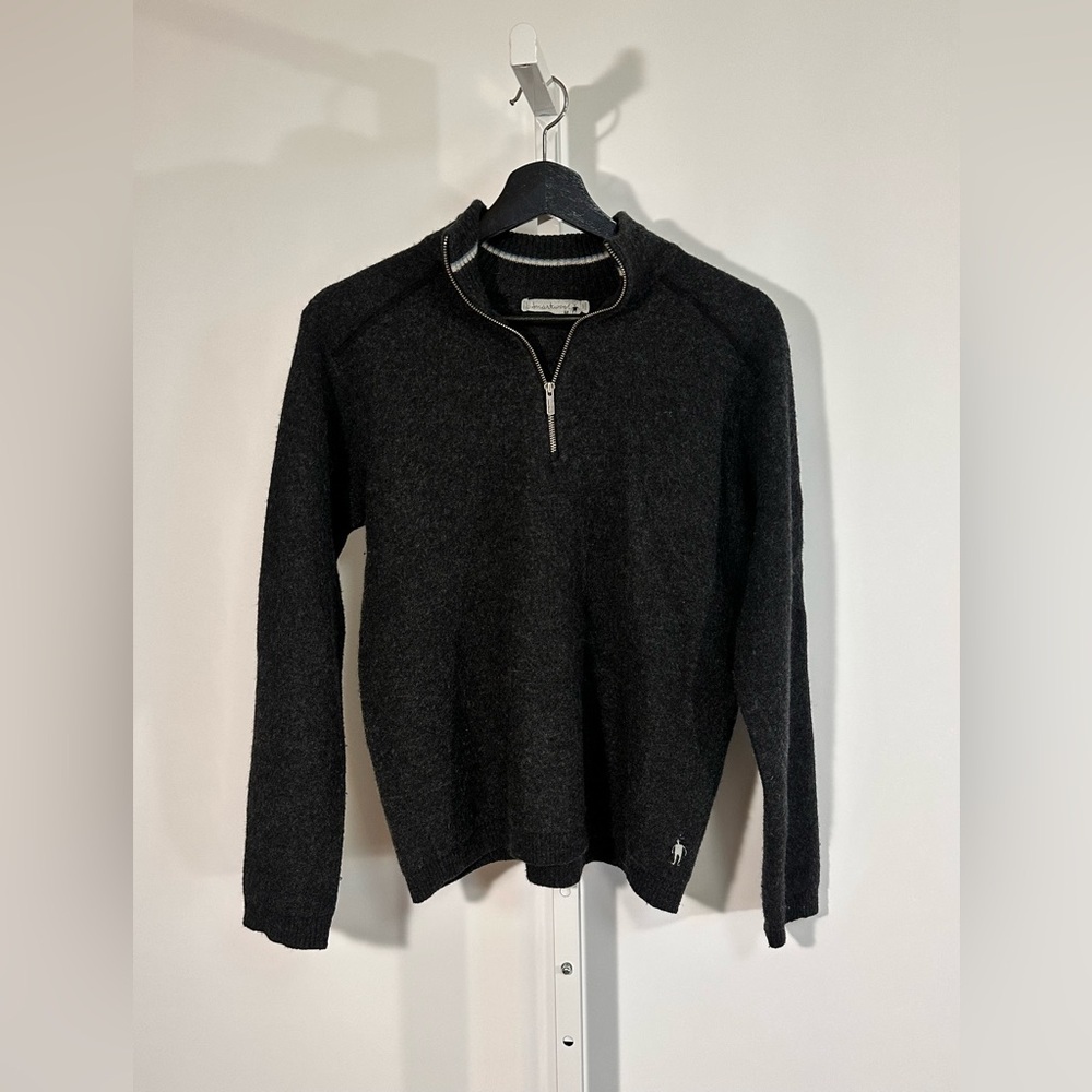 Smartwool Merino Wool Quarter Zip Sweater – Charcoal Gray medium